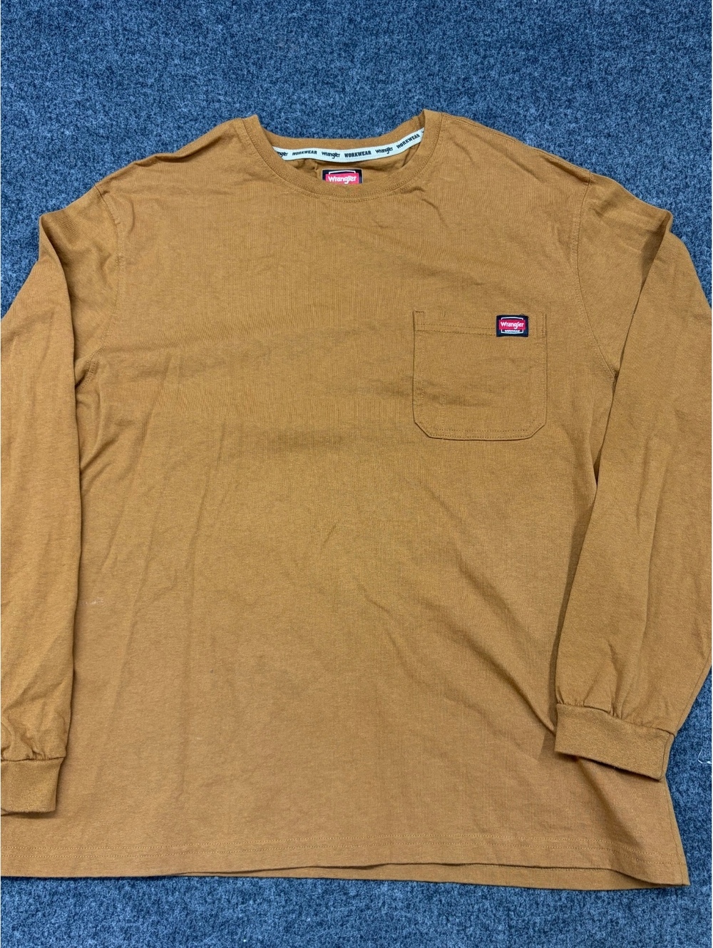 Wrangler Workwear Long Sleeve Pocket T-Shirt XL Tan